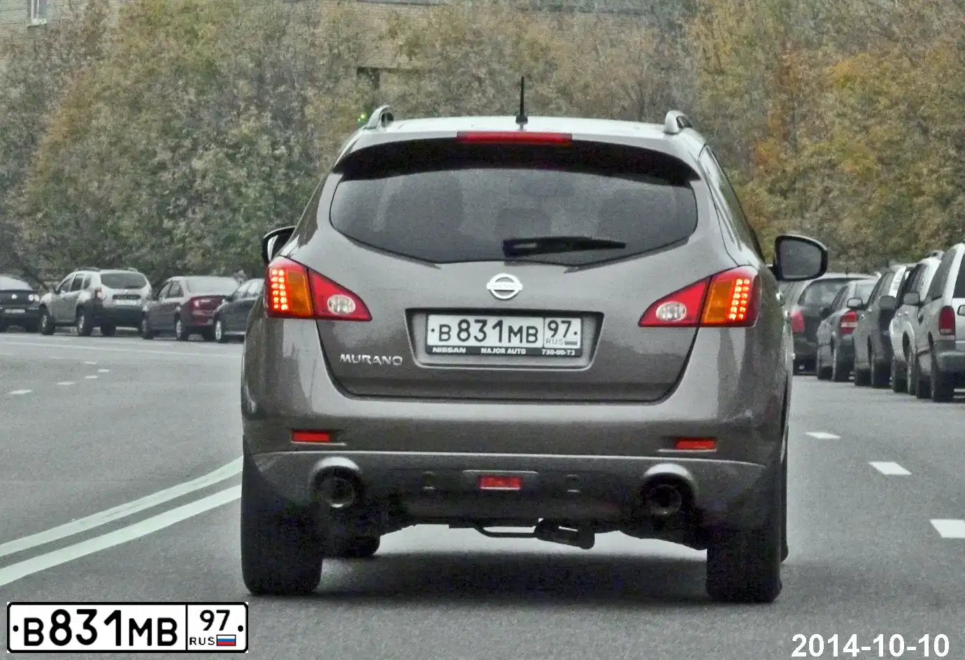 Фото автомобиля NISSAN MURANO, 2011 — госномер В831МВ97. Цвет: БЕЖЕВЫЙ