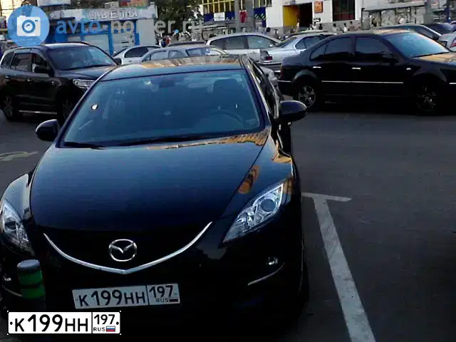 Фото автомобиля MAZDA 6, 2011 — госномер К199НН197. Цвет: ЧЕРНЫЙ