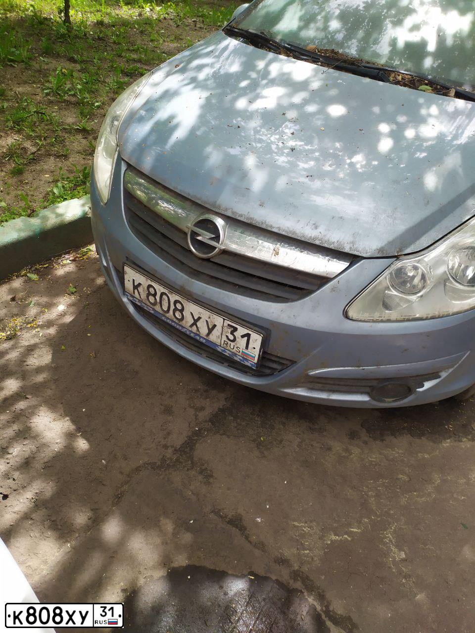 Фото автомобиля OPEL CORSA, 2008 — госномер У225УМ62. Цвет: голубой