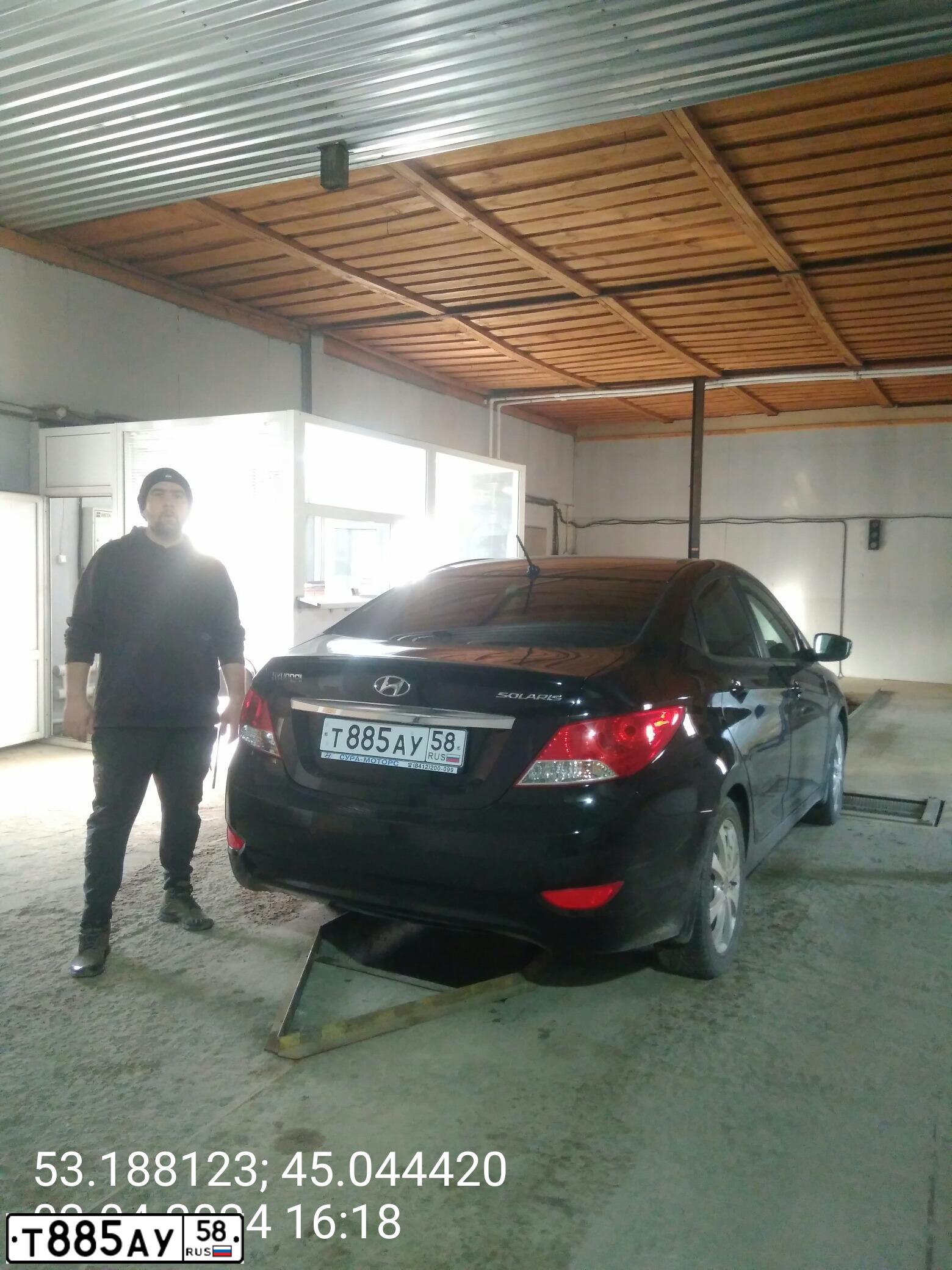 Фото автомобиля HYUNDAI SOLARIS, 2013 — госномер М010УР58. Цвет: ЧЕРНЫЙ