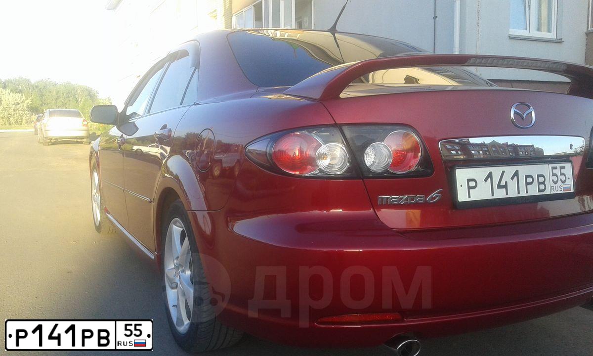 Фото автомобиля MAZDA 6, 2006 — госномер Р141РВ55. Цвет: КРАСНЫЙ