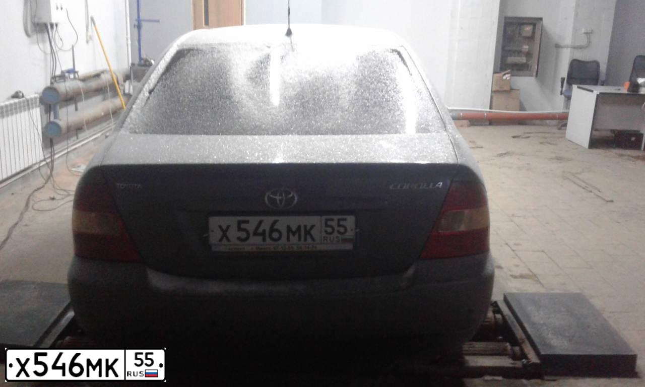 Фото автомобиля TOYOTA COROLLA, 2003 — госномер Х691ЕХ55. Цвет: СЕРЫЙ