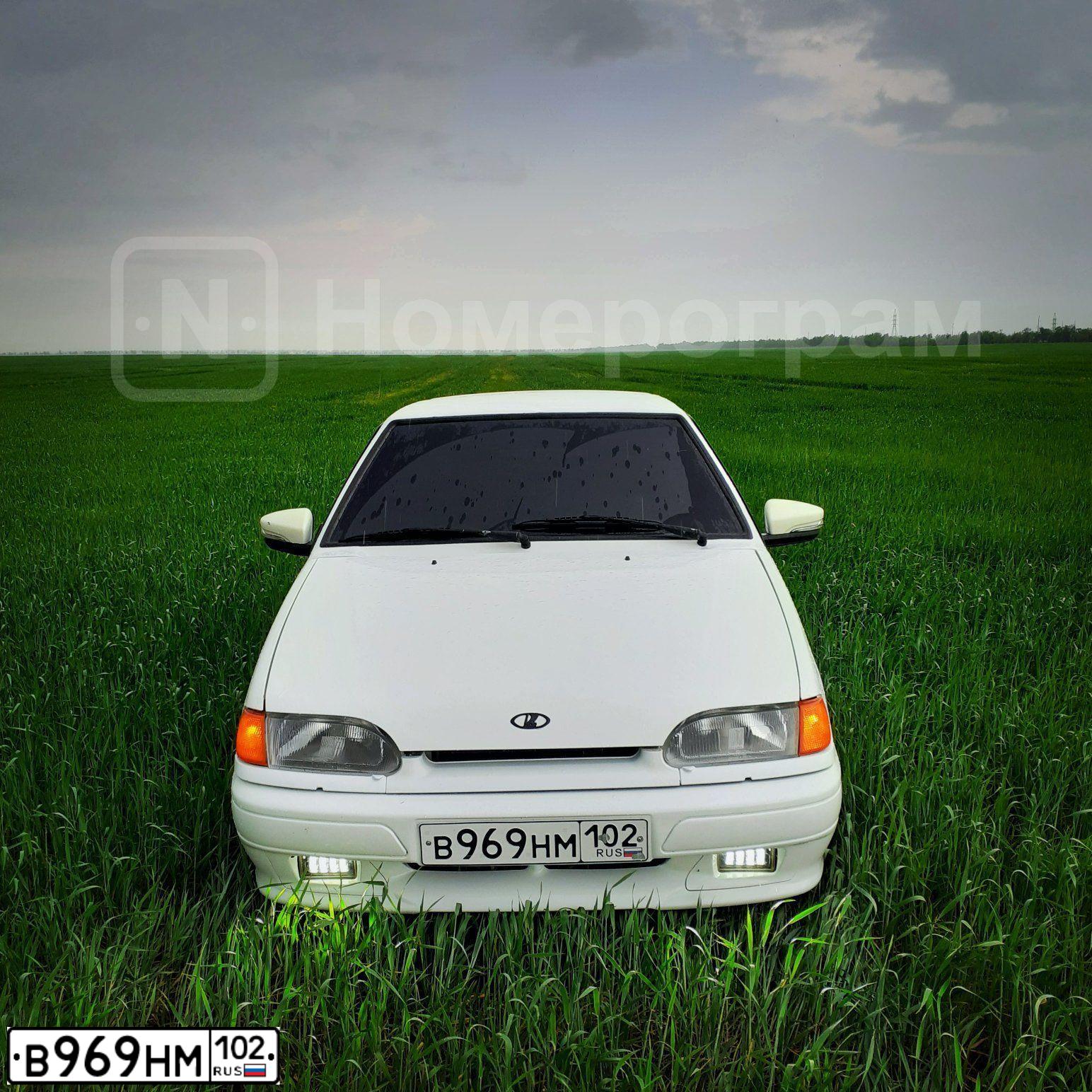 Фото автомобиля LADA 2113 SAMARA, 2010 — госномер В969НМ102. Цвет: Белый