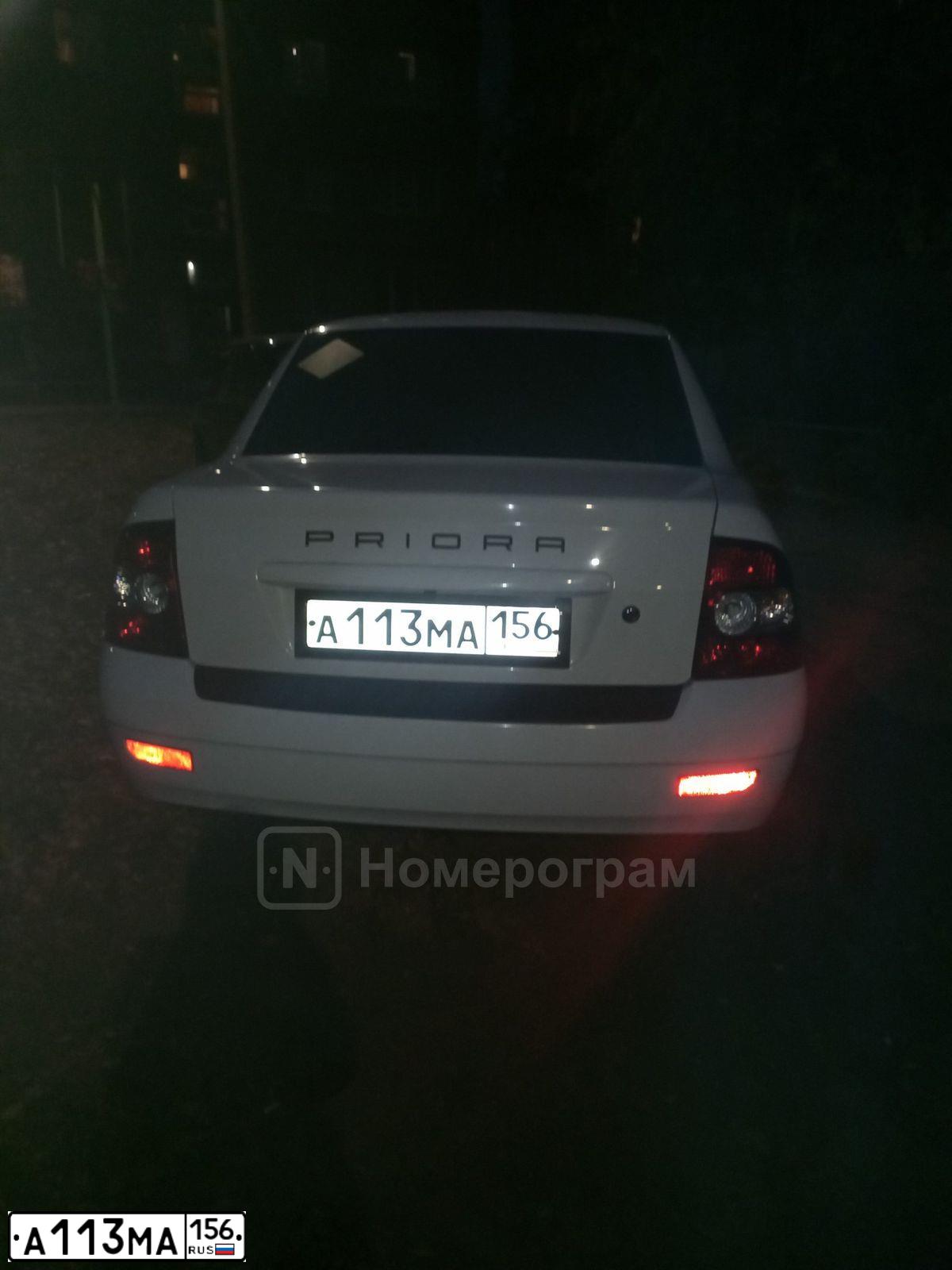 Фото автомобиля LADA 2170 PRIORA, 2011 — госномер А113МА156. Цвет: Белый