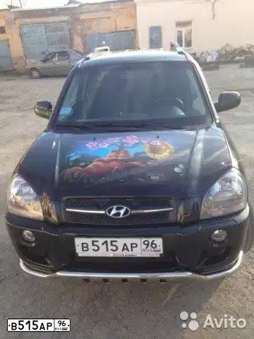Фото автомобиля ХЕНДЭ TUCSON 2.0 GLS, 2006 — госномер М774КТ774. Цвет: ТЕМНО-ЗЕЛЕНЫЙ