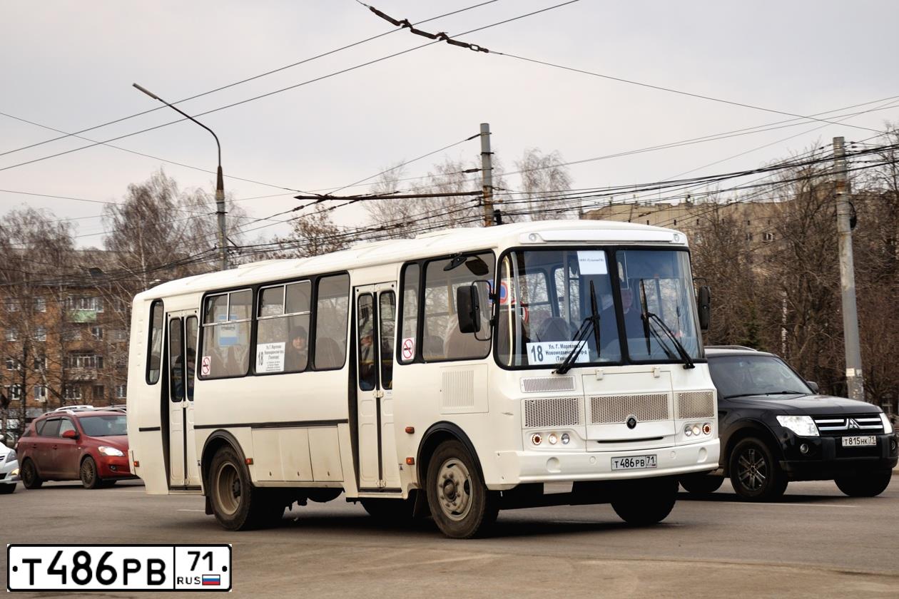 Фото автомобиля PAZ 4234, 2019 — госномер Т486РВ71. Цвет: Белый