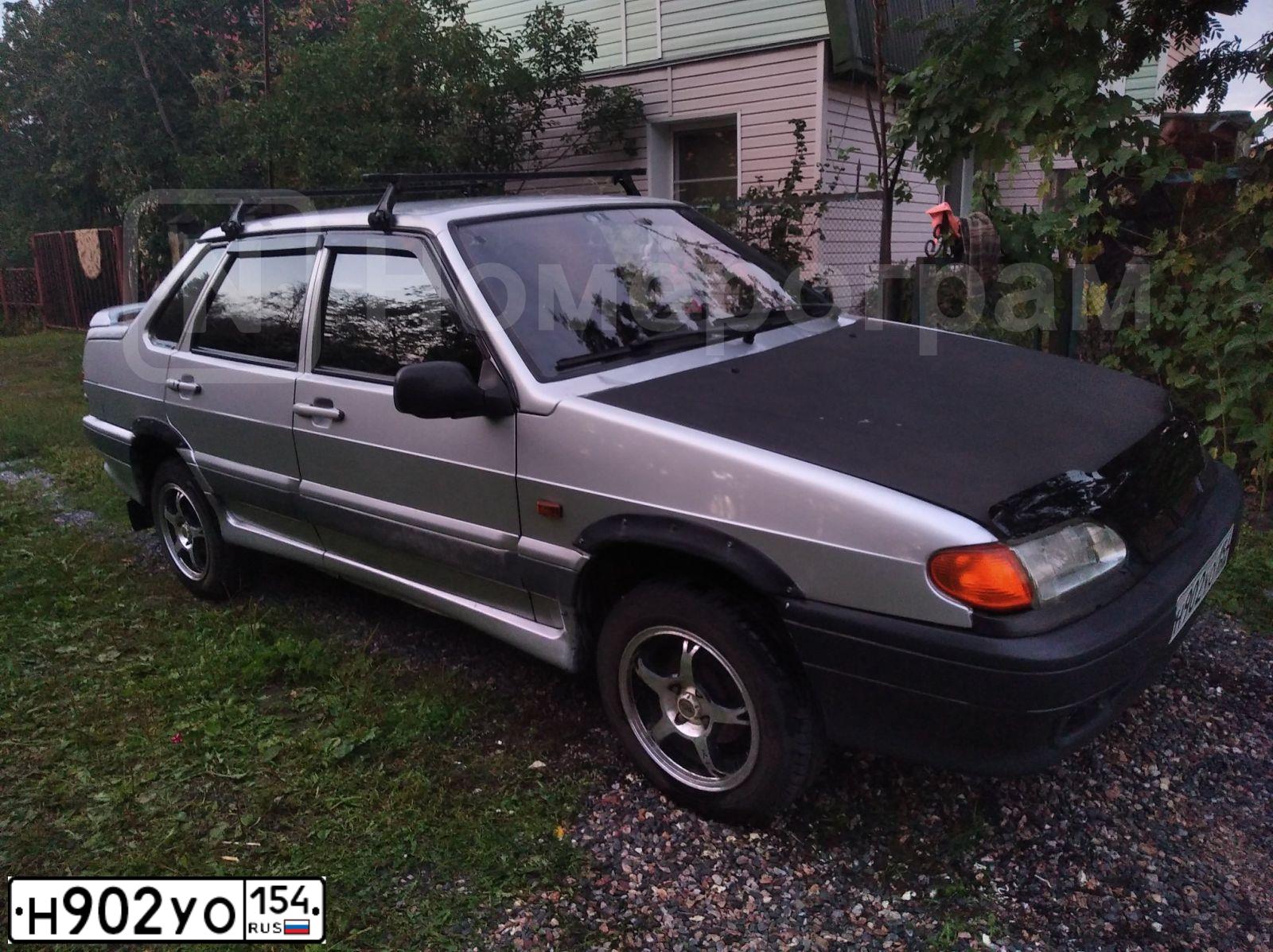 Фото автомобиля LADA 2115 SAMARA, 2005 — госномер Н902УО154. Цвет: Светло-Серебристый металлик