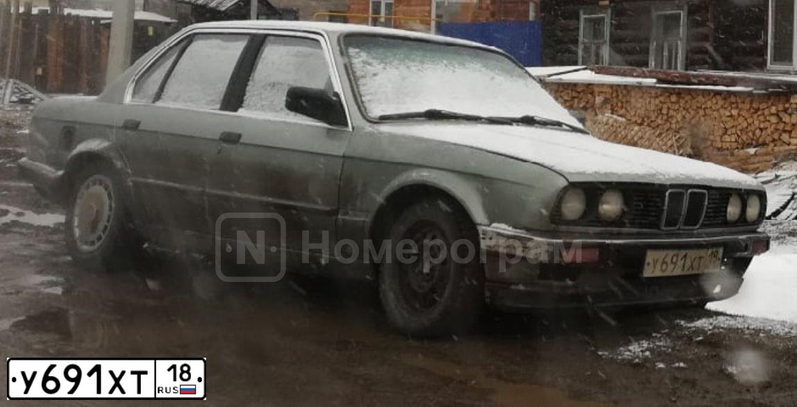Фото автомобиля BMW SERIE 3, 1984 — госномер У691ХТ18. Цвет: СЕРО-ЗЕЛЕНЫЙ