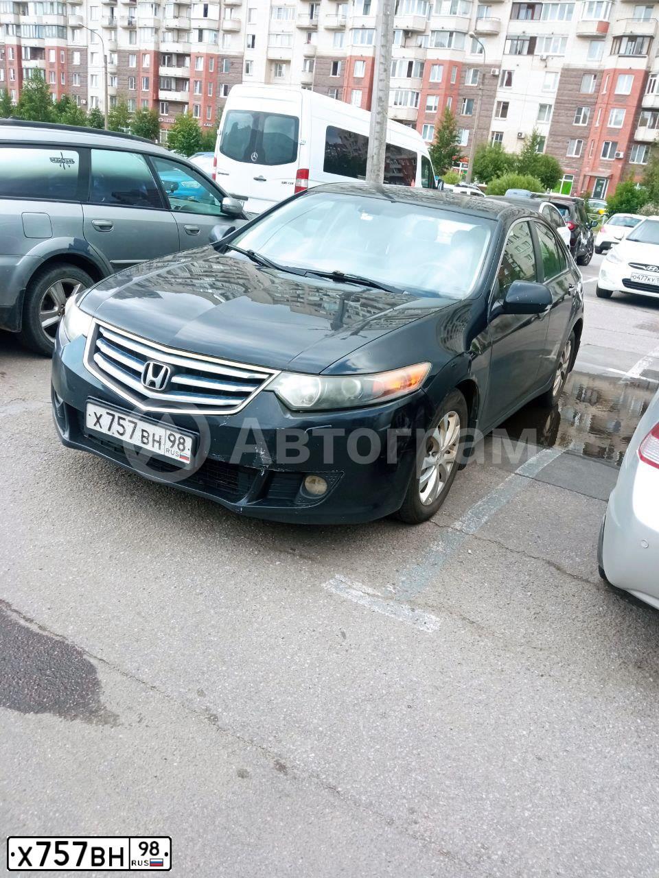 Фото автомобиля HONDA ACCORD, 2008 — госномер Х757ВН98. Цвет: ЧЕРНЫЙ