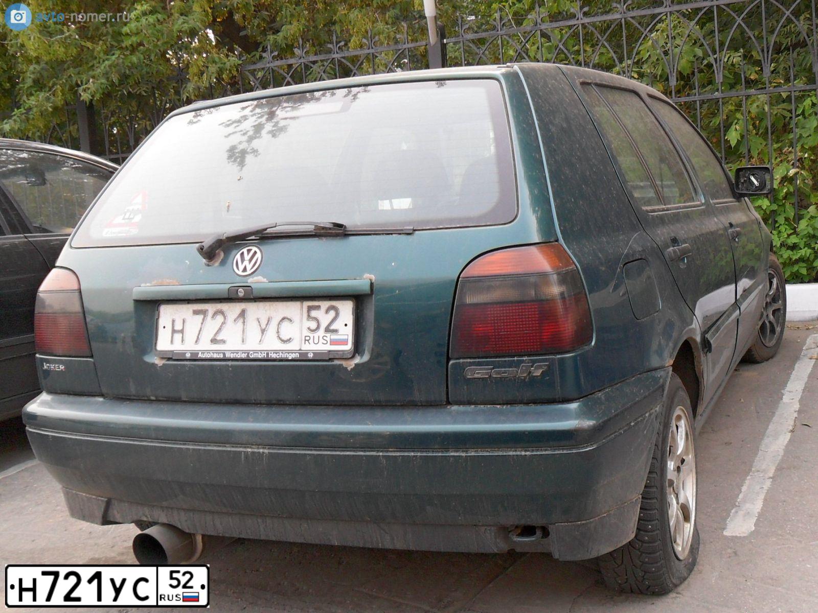 Фото автомобиля VOLKSWAGEN GOLF, 1997 — госномер Е053ЕЕ152. Цвет: ЗЕЛЕНЫЙ