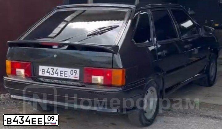 Фото автомобиля ВАЗ 211440 LADA SAMARA, 2010 — госномер Е676АК09. Цвет: Темно-зеленый
