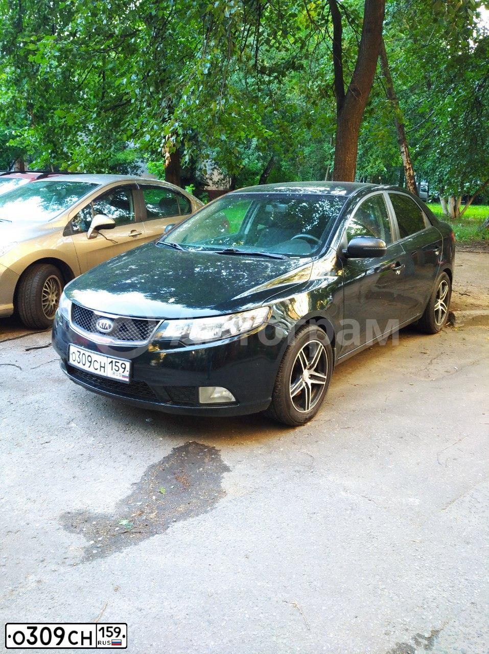 Фото автомобиля KIA CERATO, 2011 — госномер О309СН159. Цвет: ЧЕРНЫЙ