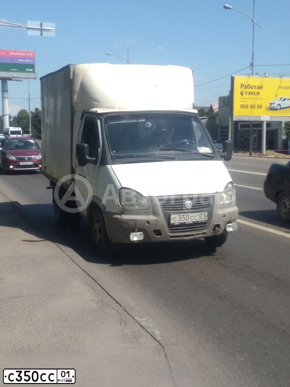 Фото автомобиля GAZ 3302 EL, 2004 — госномер С350СС01. Цвет: СНЕЖНО-БЕЛЫЙ