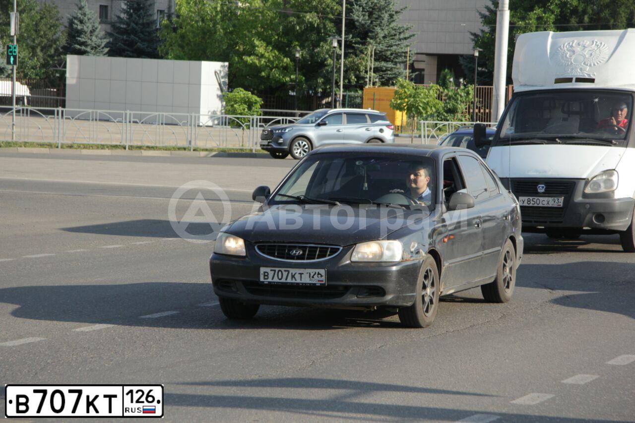 Фото автомобиля TAGAZ ACCENT, 2007 — госномер В707КТ126. Цвет: ЧЕРНЫЙ
