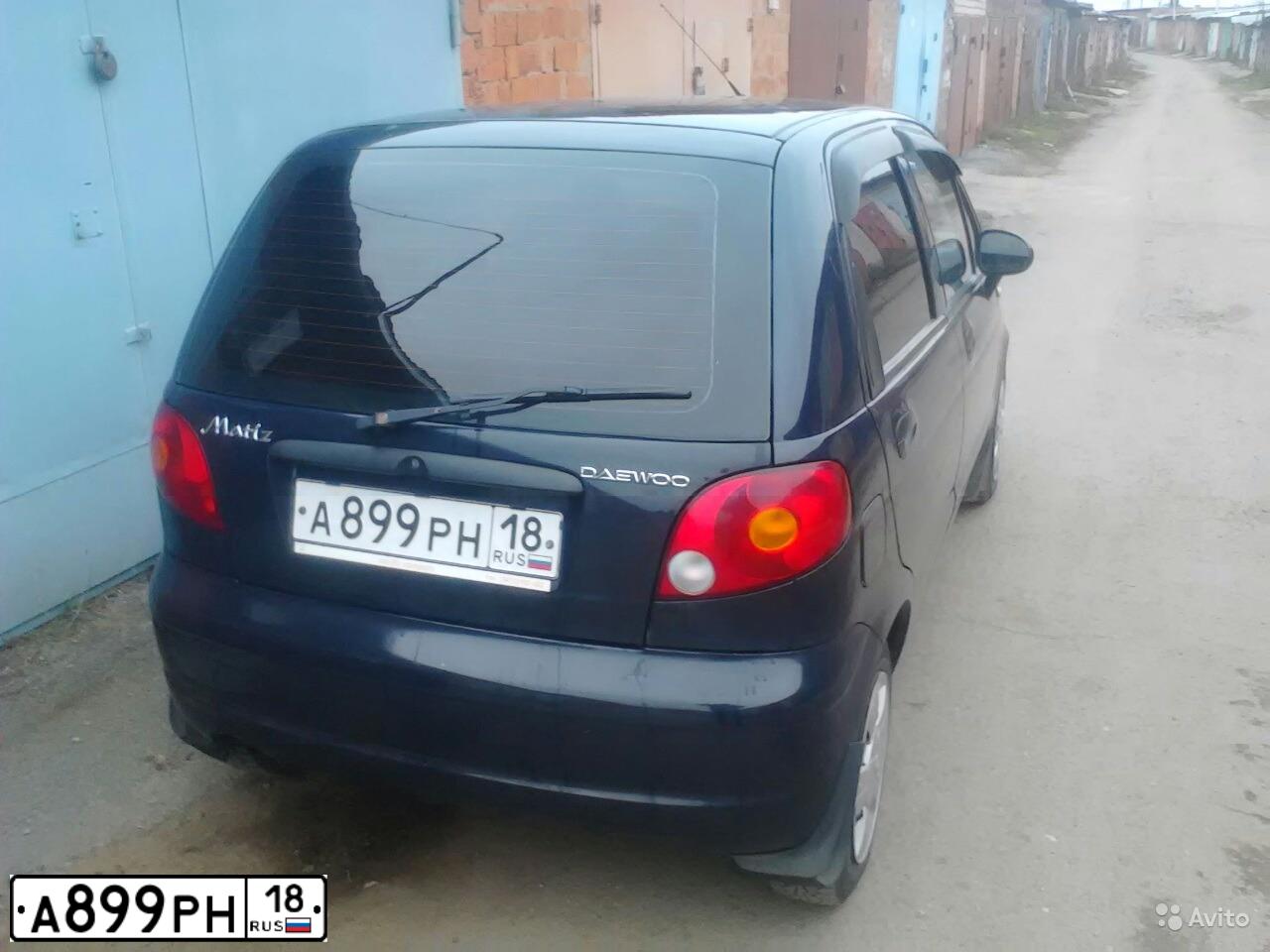 Фото автомобиля DAEWOO MATIZ, 2008 — госномер А899РН18. Цвет: ЧЕРНО-СИНИЙ