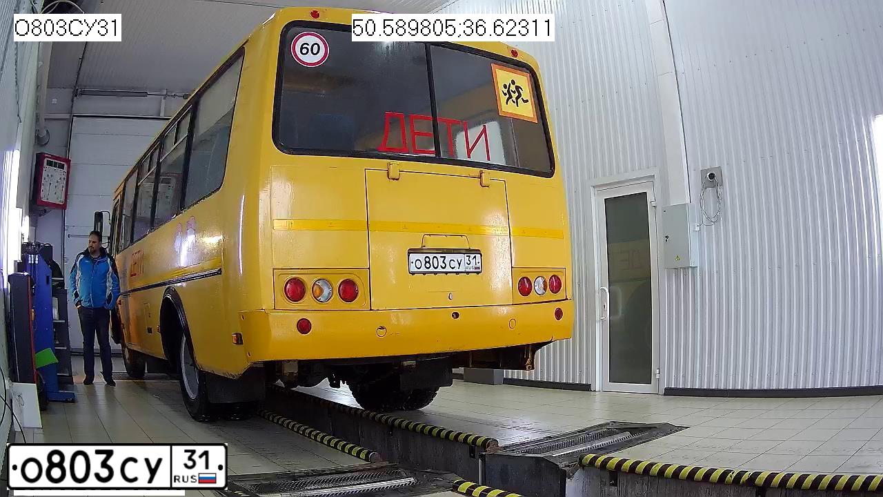 Фото автомобиля PAZ 3205, 2015 — госномер О803СУ31. Цвет: ЖЕЛТЫЙ