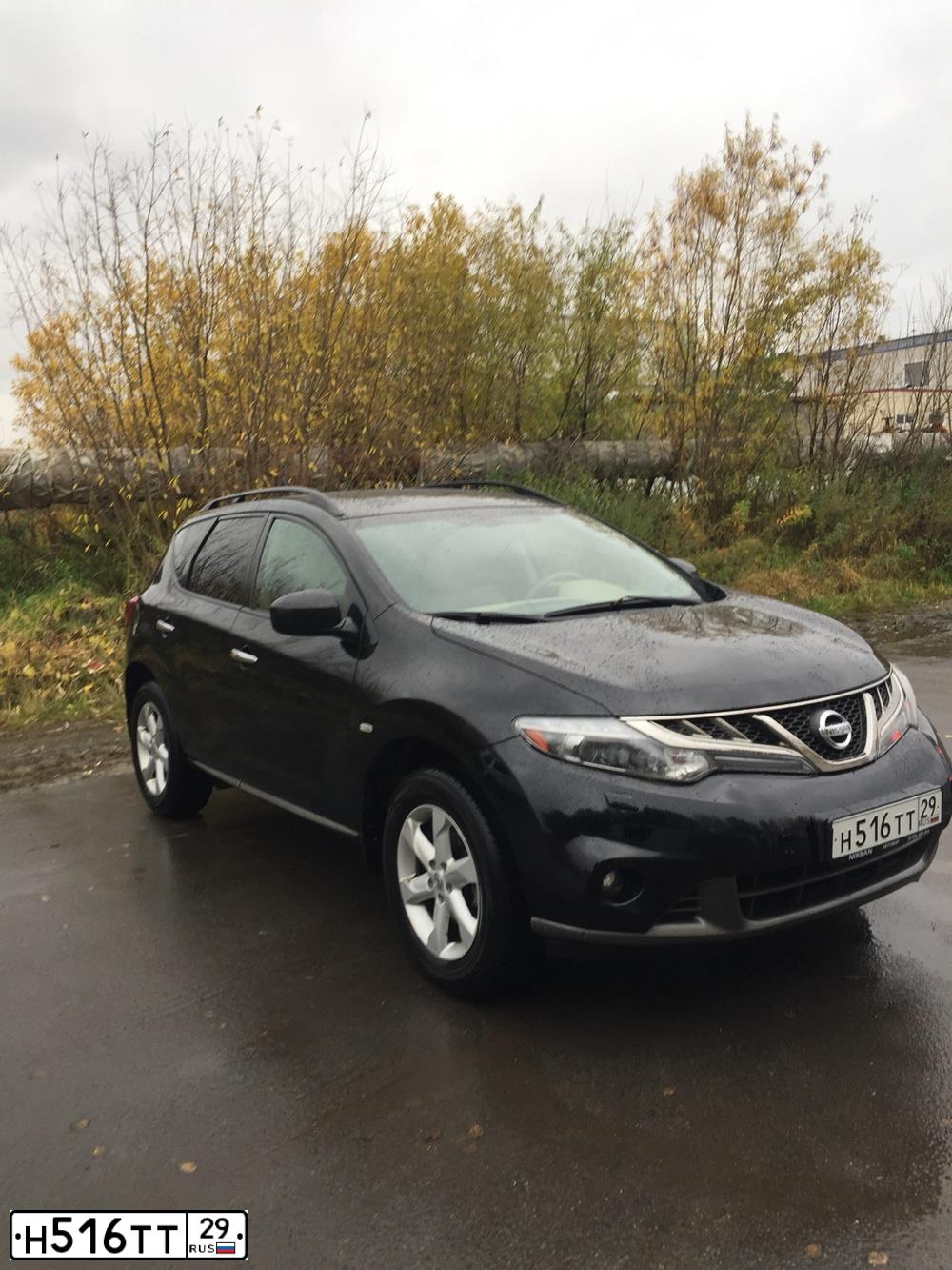 Фото автомобиля NISSAN MURANO, 2010 — госномер О474НС29. Цвет: ЧЕРНЫЙ