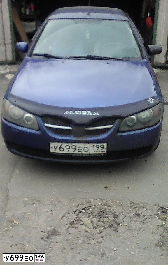 Фото автомобиля NISSAN ALMERA, 2004 — госномер У699ЕО199. Цвет: СИНИЙ ТЕМНЫЙ