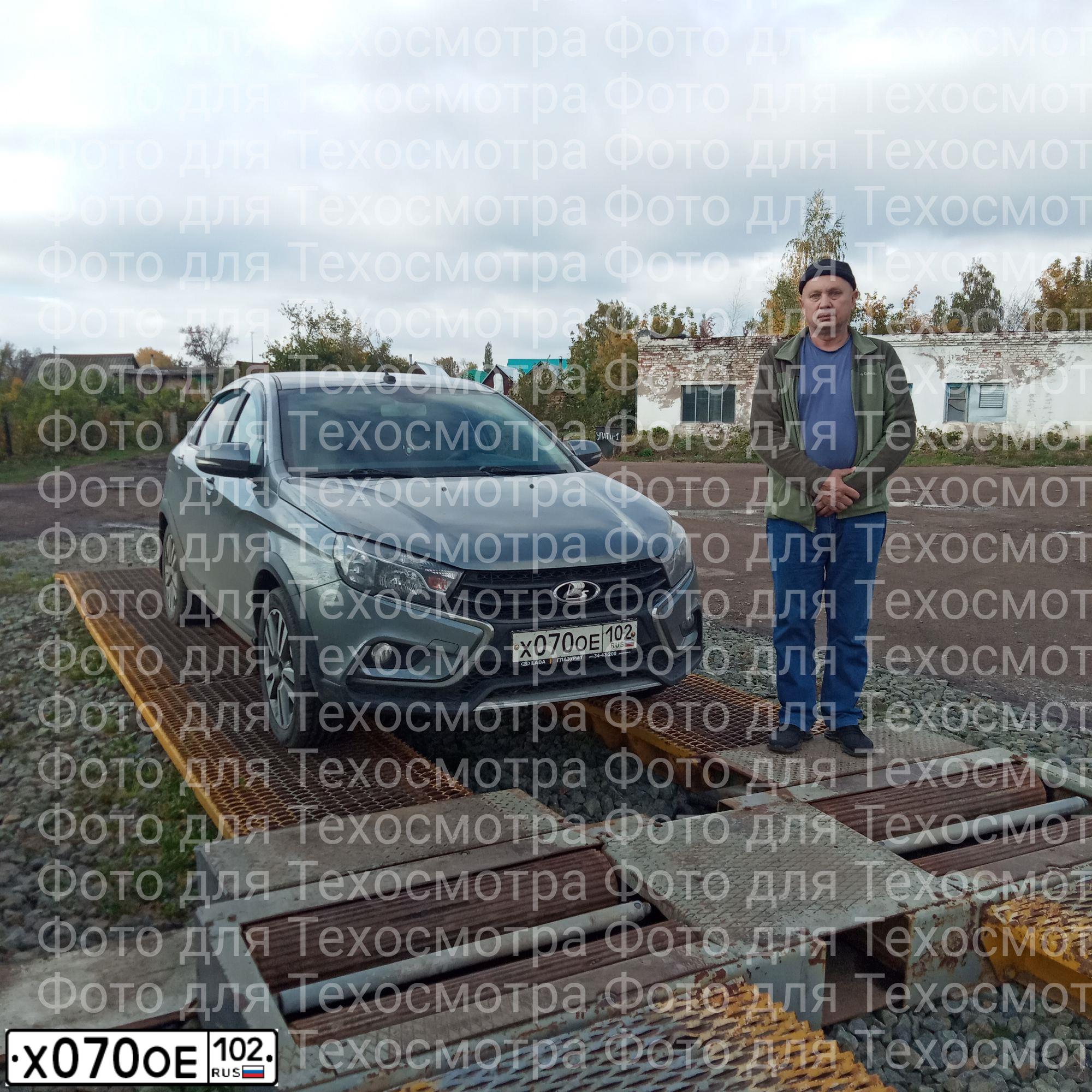 Фото автомобиля LADA VESTA, 2018 — госномер Х070ОЕ102. Цвет: Серый