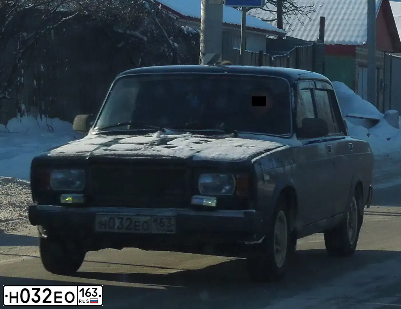 Фото автомобиля LADA 2107, 2007 — госномер Н032ЕО163. Цвет: ТЕМНО-СИНИЙ