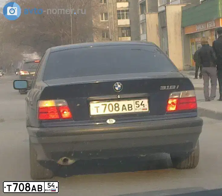 Фото автомобиля BMW SERIE 3, 1993 — госномер Т708АВ54. Цвет: МЕТАЛЛИК Т СИНИЙ