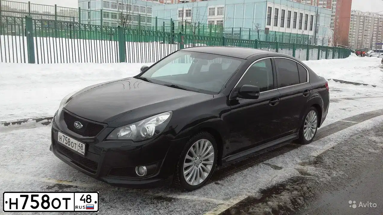 Фото автомобиля SUBARU LEGACY, 2011 — госномер Н758ОТ48. Цвет: ЧЕРНЫЙ