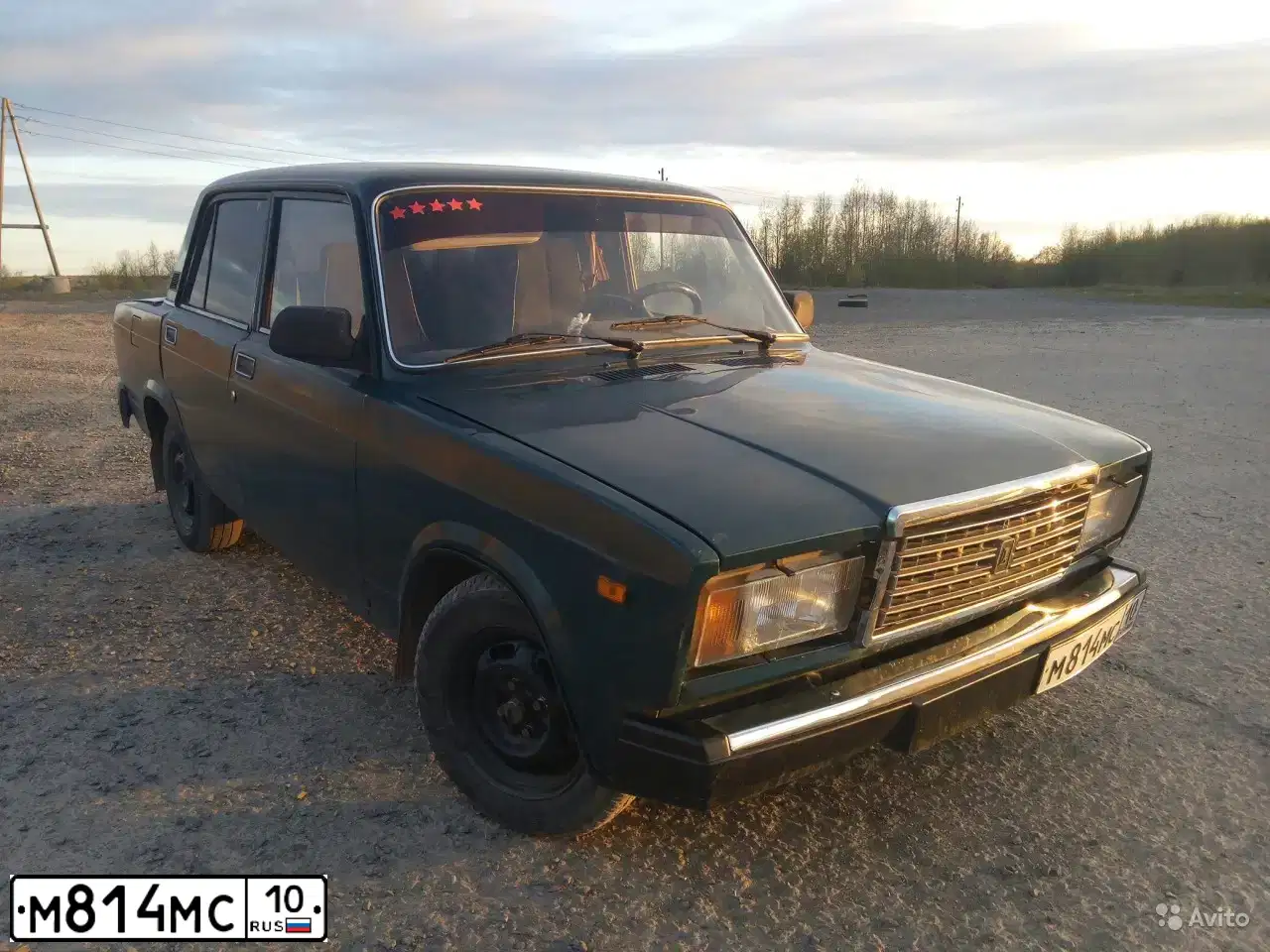 Фото автомобиля LADA 2107, 2004 — госномер М814МС10. Цвет: Сине-зеленый