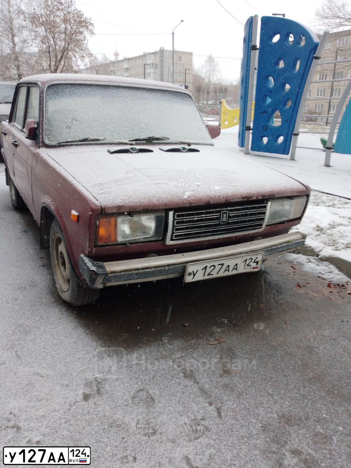 Фото автомобиля LADA 2105, 1990 — госномер У127АА124. Цвет: КРАСНЫЙ
