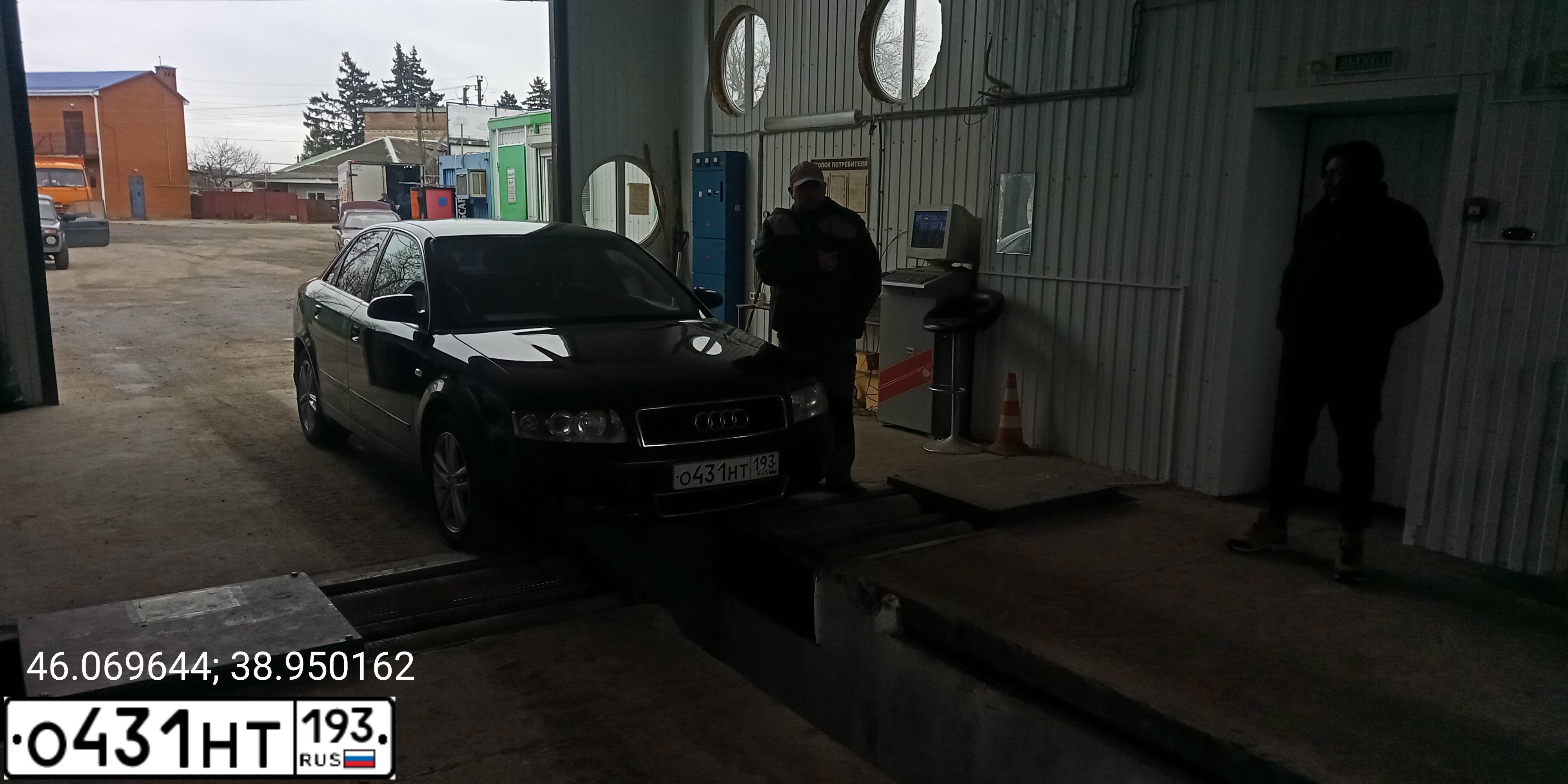 Фото автомобиля AUDI A4, 2002 — госномер О431НТ193. Цвет: ЧЕРНЫЙ