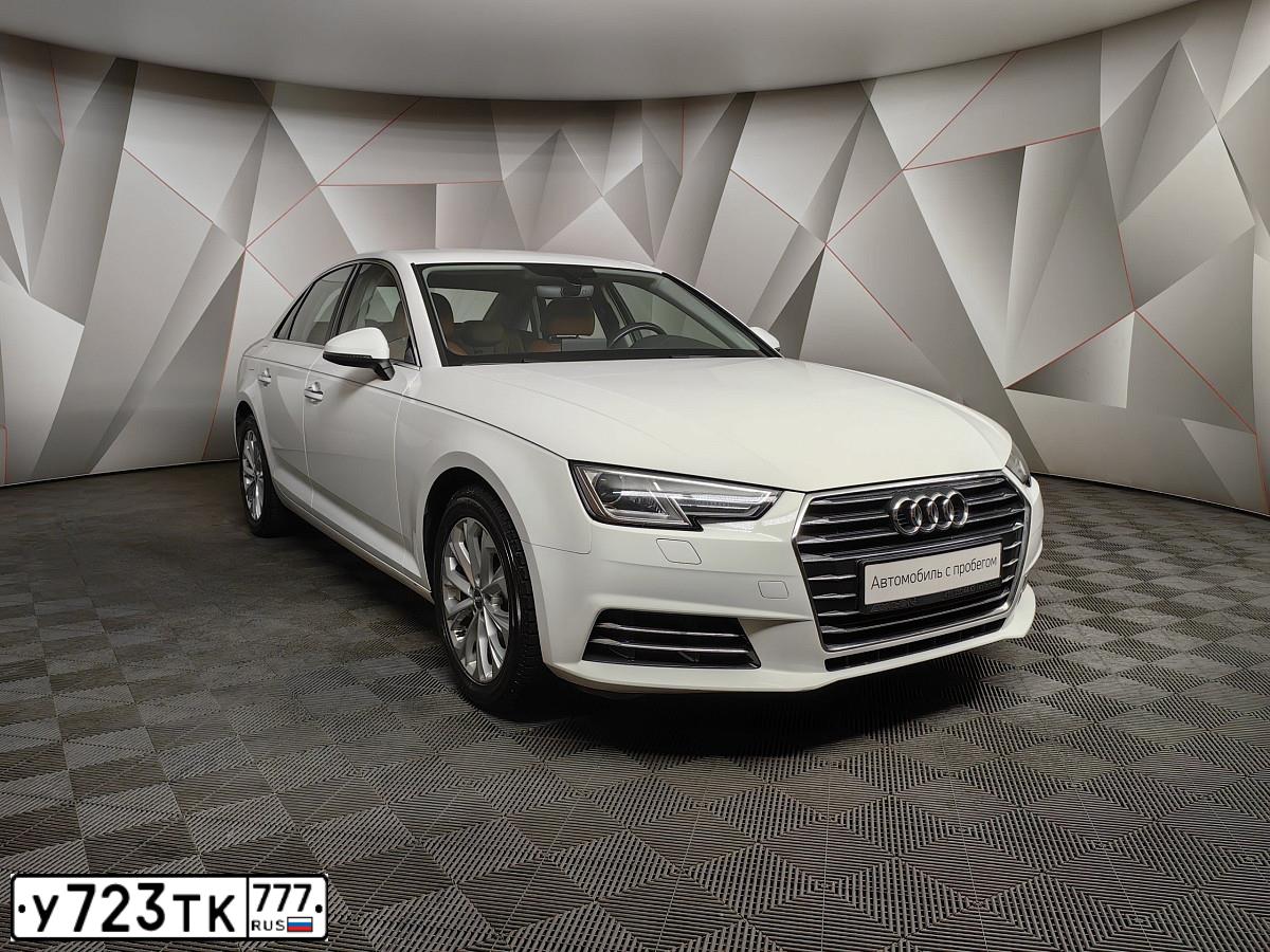 Фото автомобиля AUDI A4, 2016 — госномер У723ТК777. Цвет: Белый