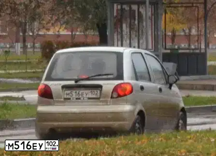 Фото автомобиля DAEWOO MATIZ, 2009 — госномер М516ЕУ102. Цвет: ПЕРЛАМУТРОВО-СЕРЕБРИСТЫЙ
