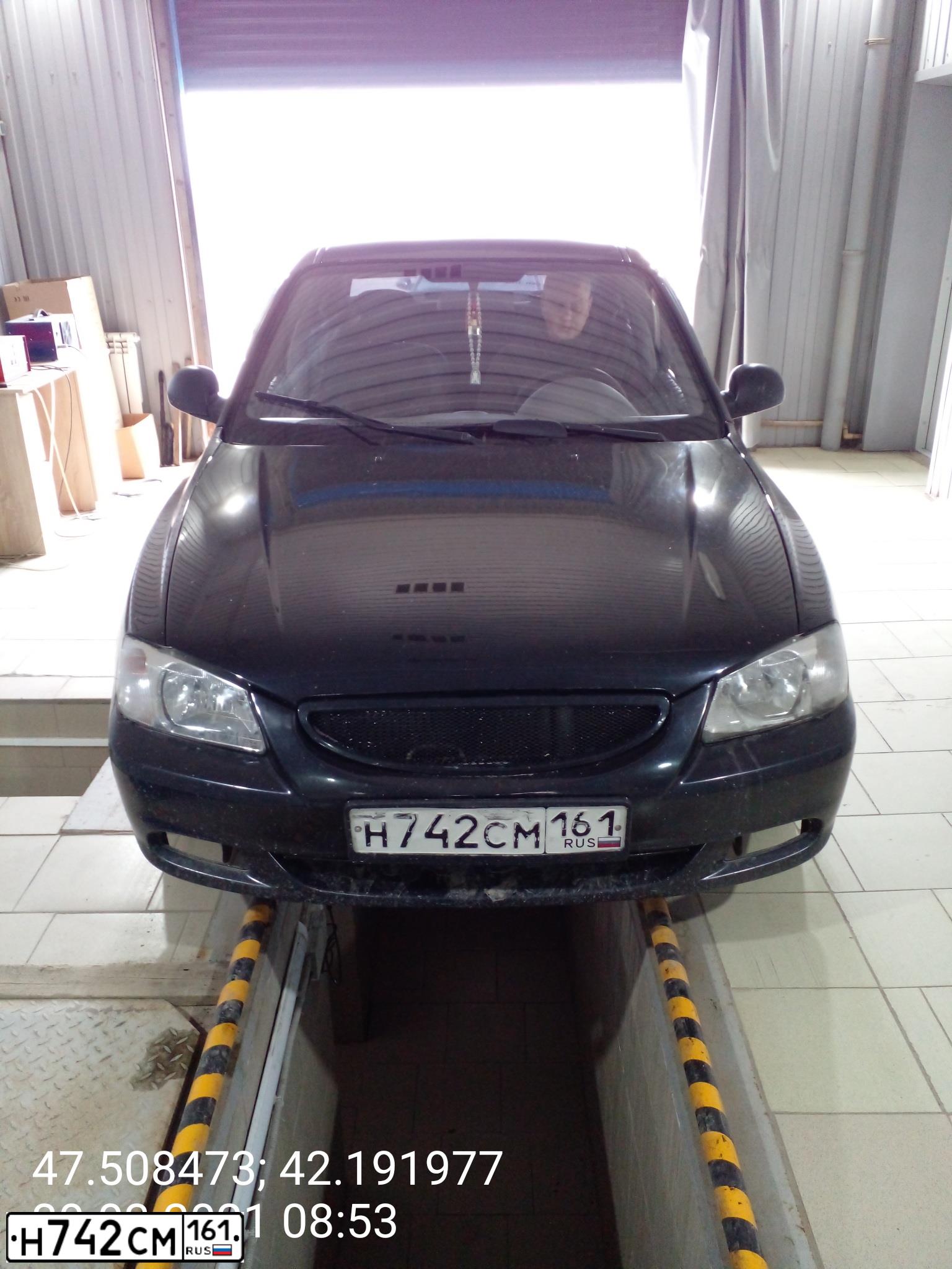 Фото автомобиля TAGAZ ACCENT, 2006 — госномер Н742СМ161. Цвет: ЧЕРНЫЙ