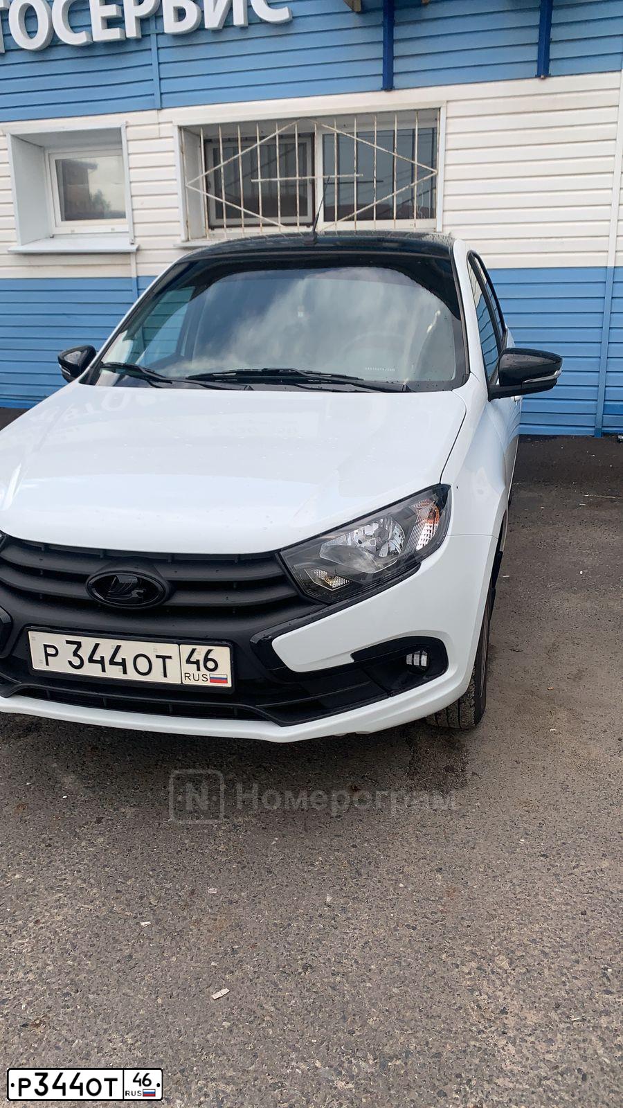 Фото автомобиля LADA GRANTA 219040, 2024 — госномер Р344ОТ46. Цвет: Белый