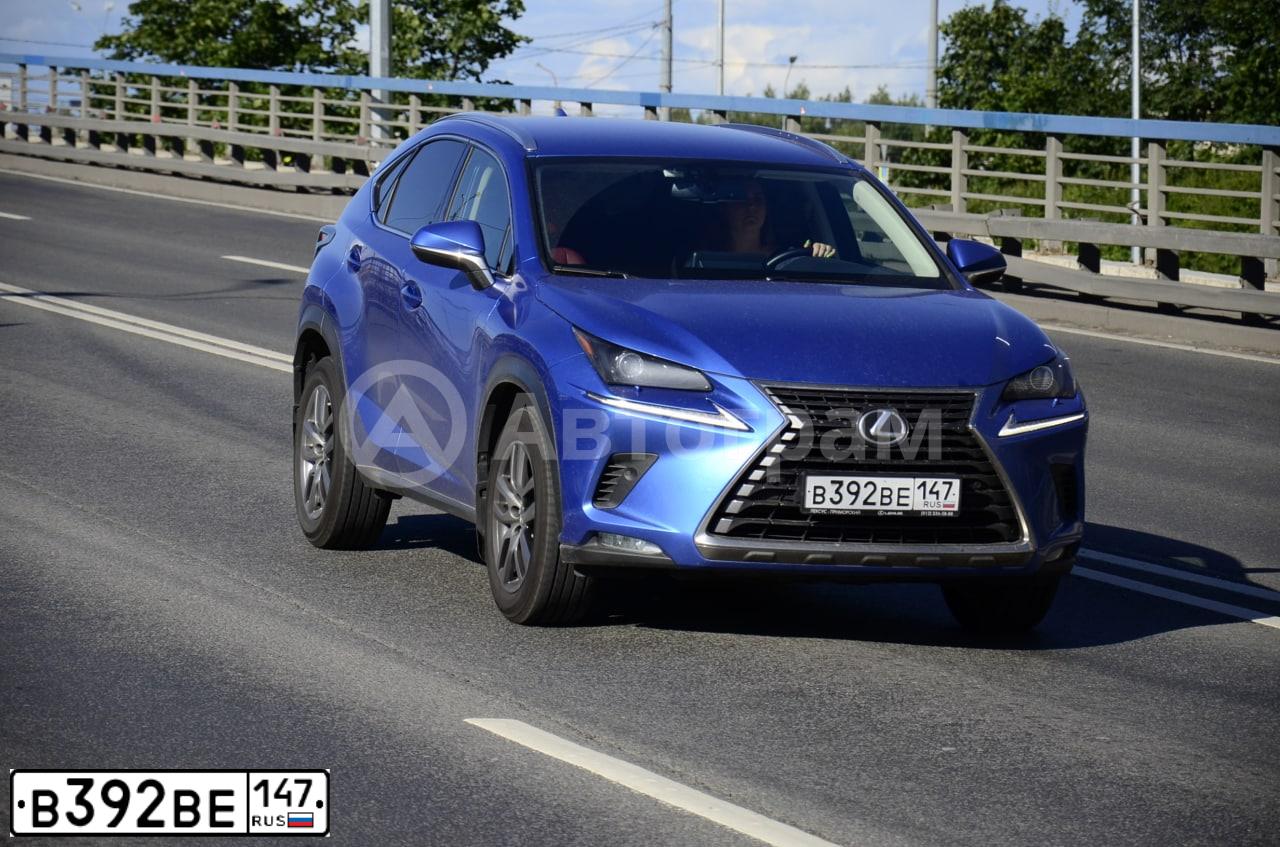 Фото автомобиля LEXUS NX, 2020 — госномер В392ВЕ147. Цвет: синий