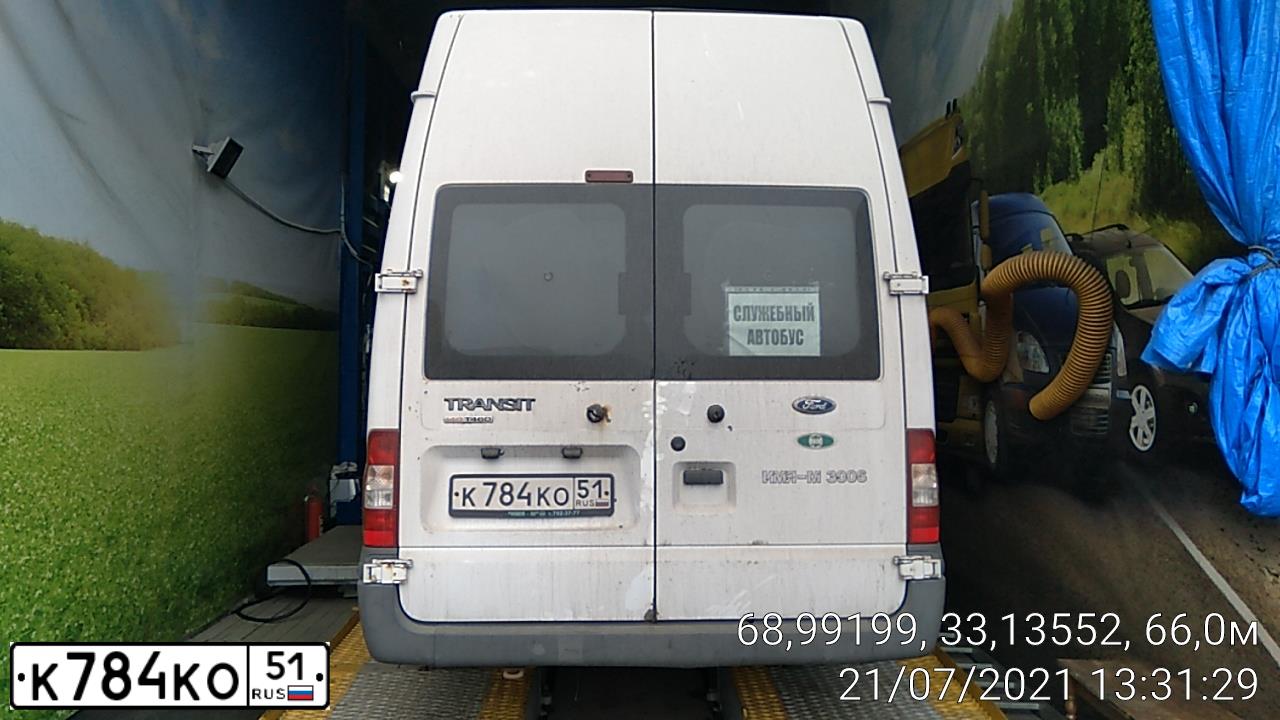 Фото автомобиля FORD TRANSIT, 2009 — госномер К784КО51. Цвет: Белый