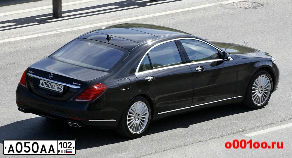 Фото автомобиля MERCEDES S-KLASSE, 2013 — госномер А050АА102. Цвет: ЧЕРНЫЙ