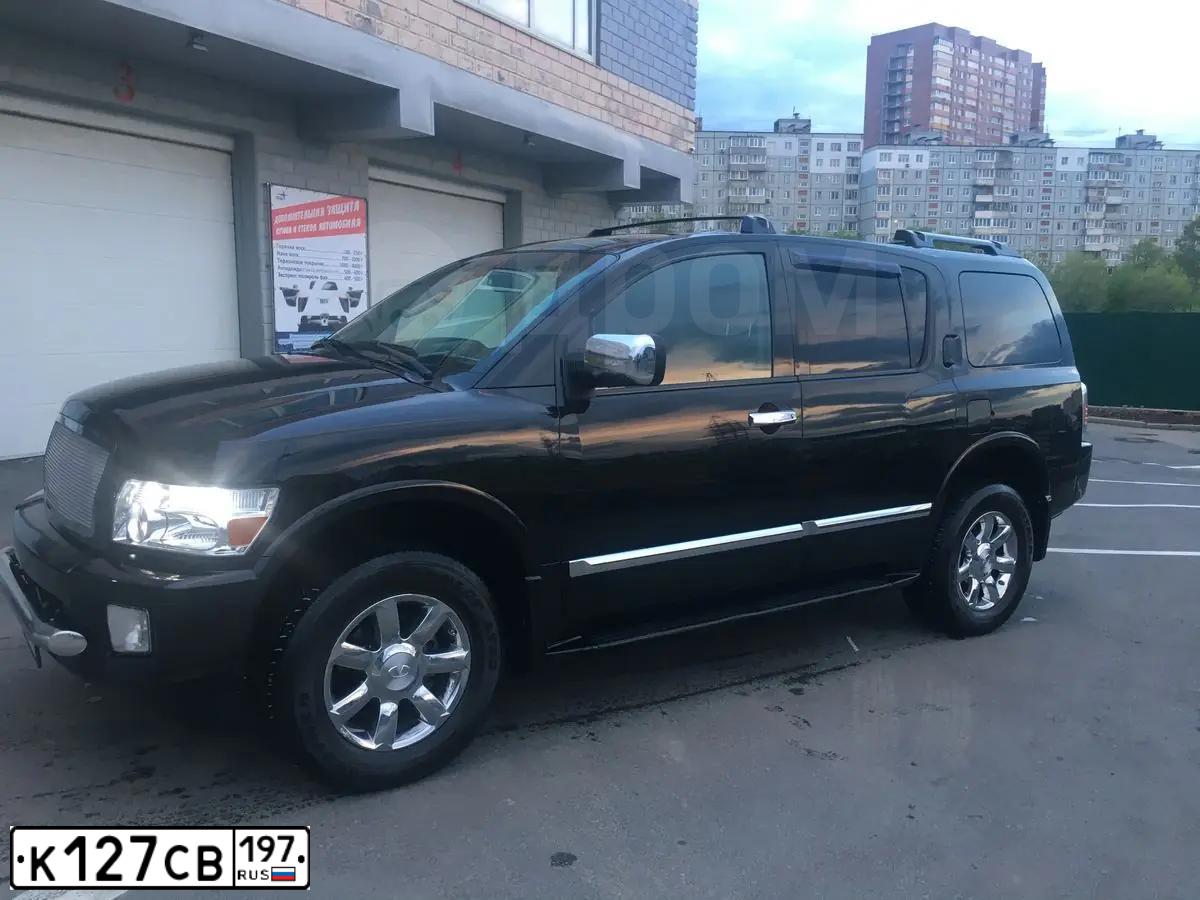 Фото автомобиля INFINITI QX80 /QX56/, 2006 — госномер А095АА93. Цвет: ЧЕРНЫЙ
