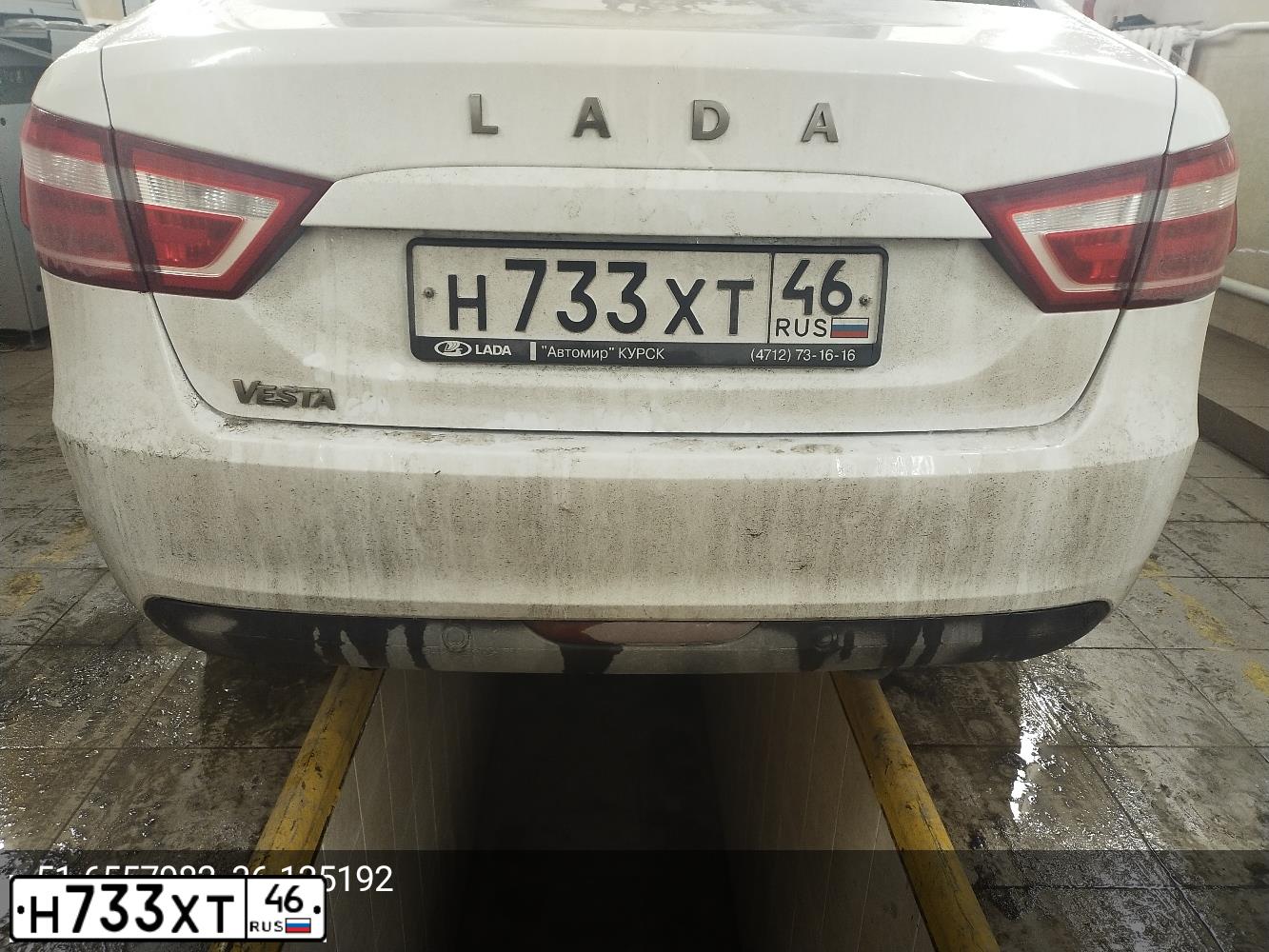 Фото автомобиля LADA VESTA, 2019 — госномер Н733ХТ46. Цвет: Белый
