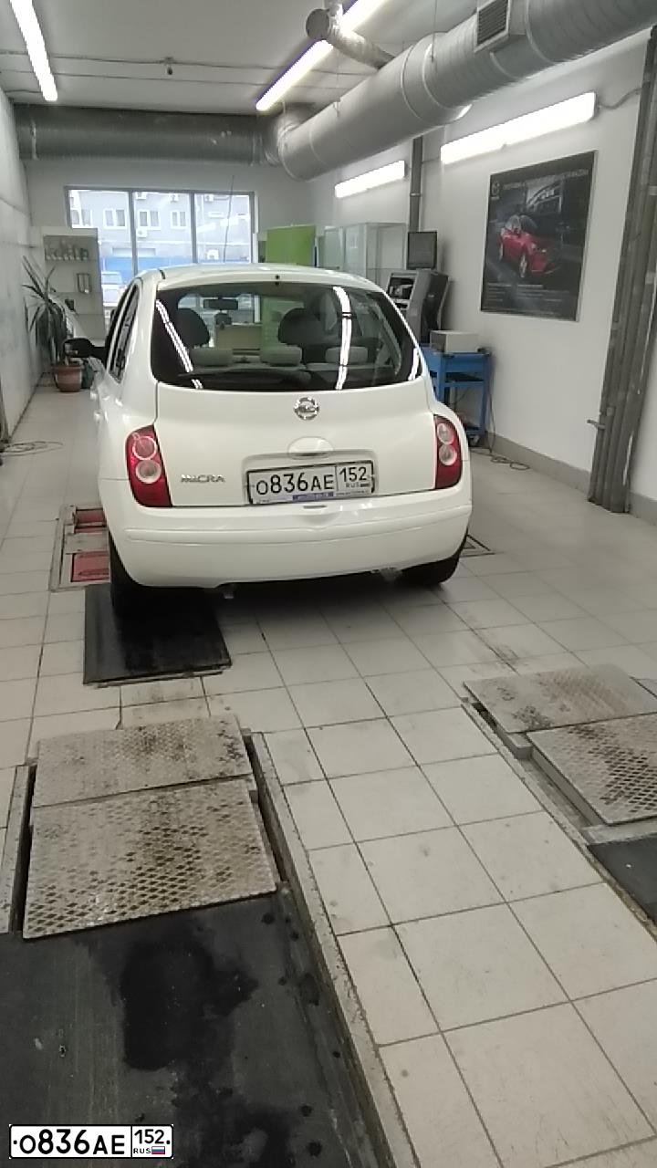 Фото автомобиля NISSAN MICRA, 2007 — госномер У909ВЕ52. Цвет: Белый