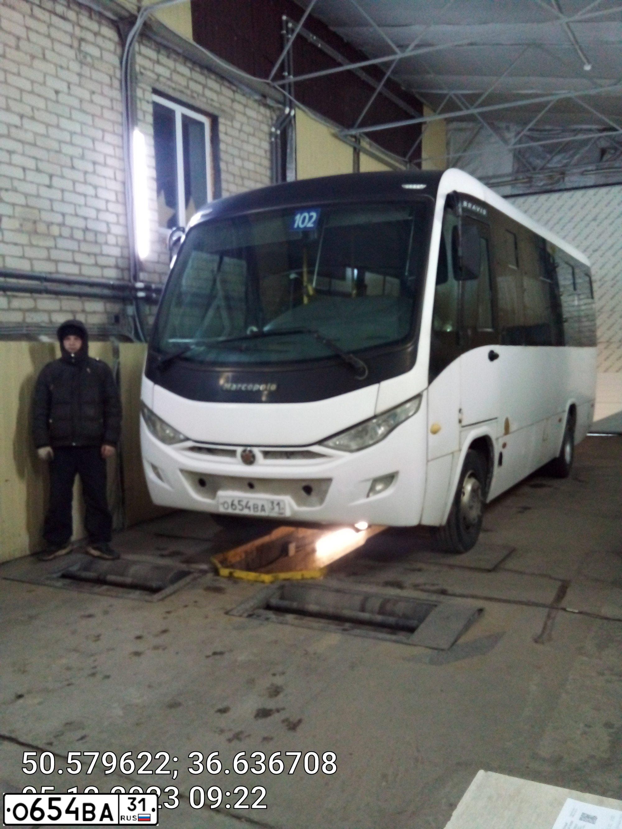 Фото автомобиля NEFAZ 3297 /MARCOPOLO/, 2014 — госномер О654ВА31. Цвет: БЕЛЫЙ