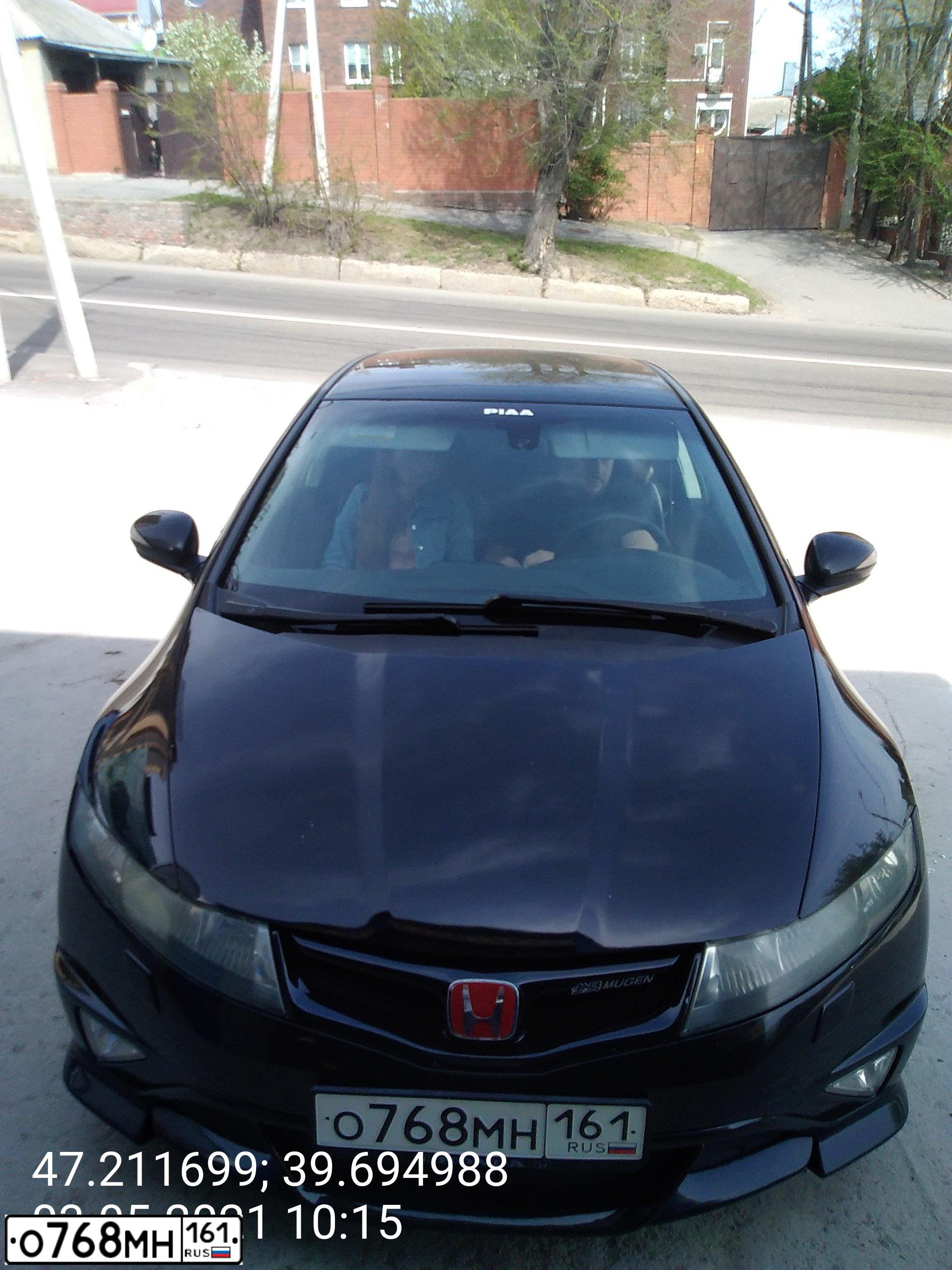 Фото автомобиля HONDA CIVIC, 2007 — госномер О768МН161. Цвет: ЧЕРНЫЙ