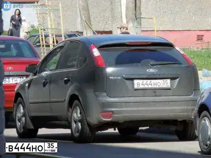 Фото автомобиля FORD FOCUS, 2007 — госномер В444НО35. Цвет: ЧЕРНЫЙ