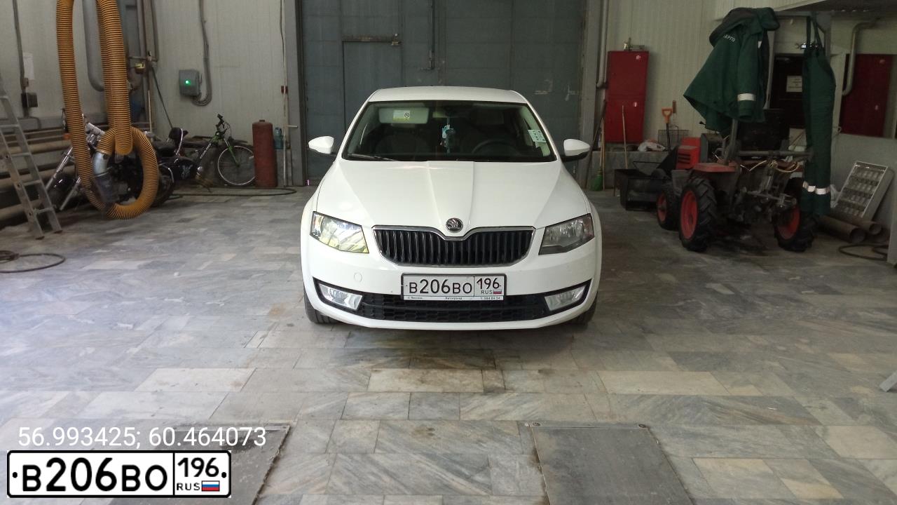 Фото автомобиля SKODA OCTAVIA, 2014 — госномер В206ВО196. Цвет: БЕЛЫЙ