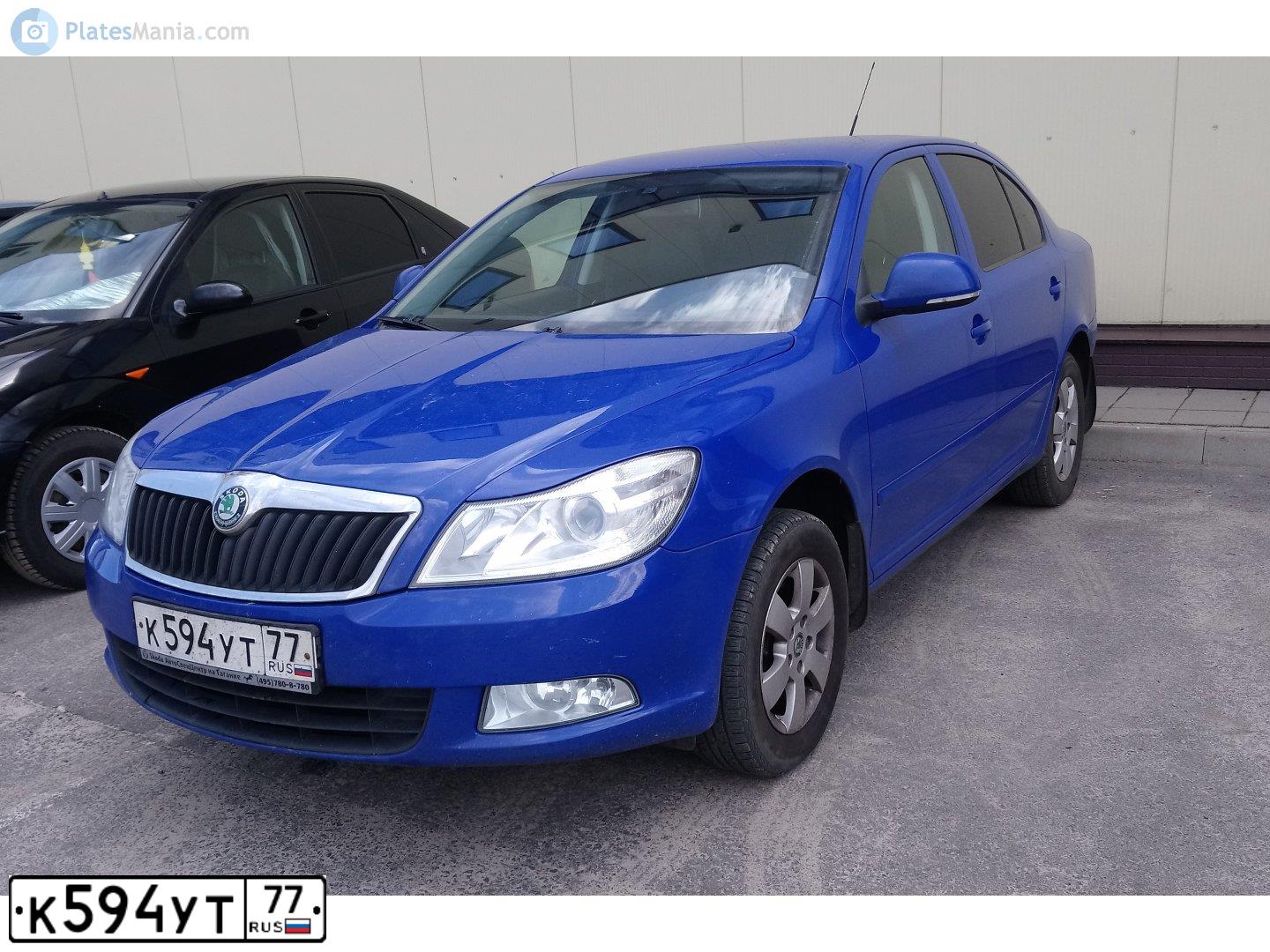 Фото автомобиля SKODA OCTAVIA, 2009 — госномер Х774СУ790. Цвет: синий