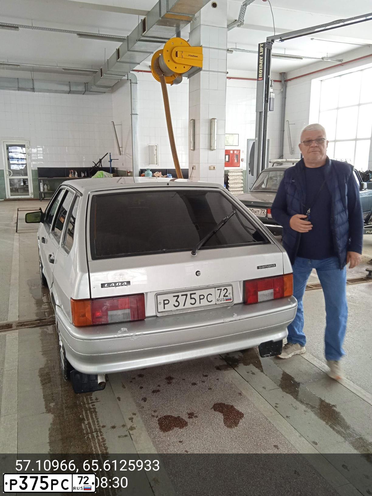 Фото автомобиля LADA 2114 SAMARA, 2013 — госномер Р375РС72. Цвет: Серебристый