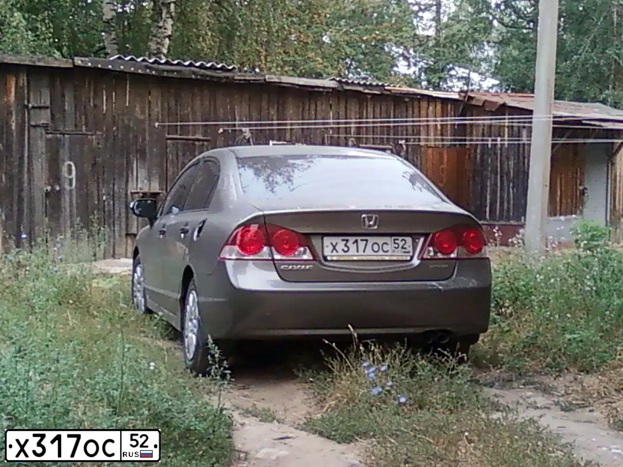 Фото автомобиля HONDA CIVIC, 2008 — госномер Х317ОС52. Цвет: СЕРЫЙ