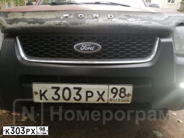 Фото автомобиля FORD ESCAPE, 2001 — госномер К303РХ98. Цвет: Красный