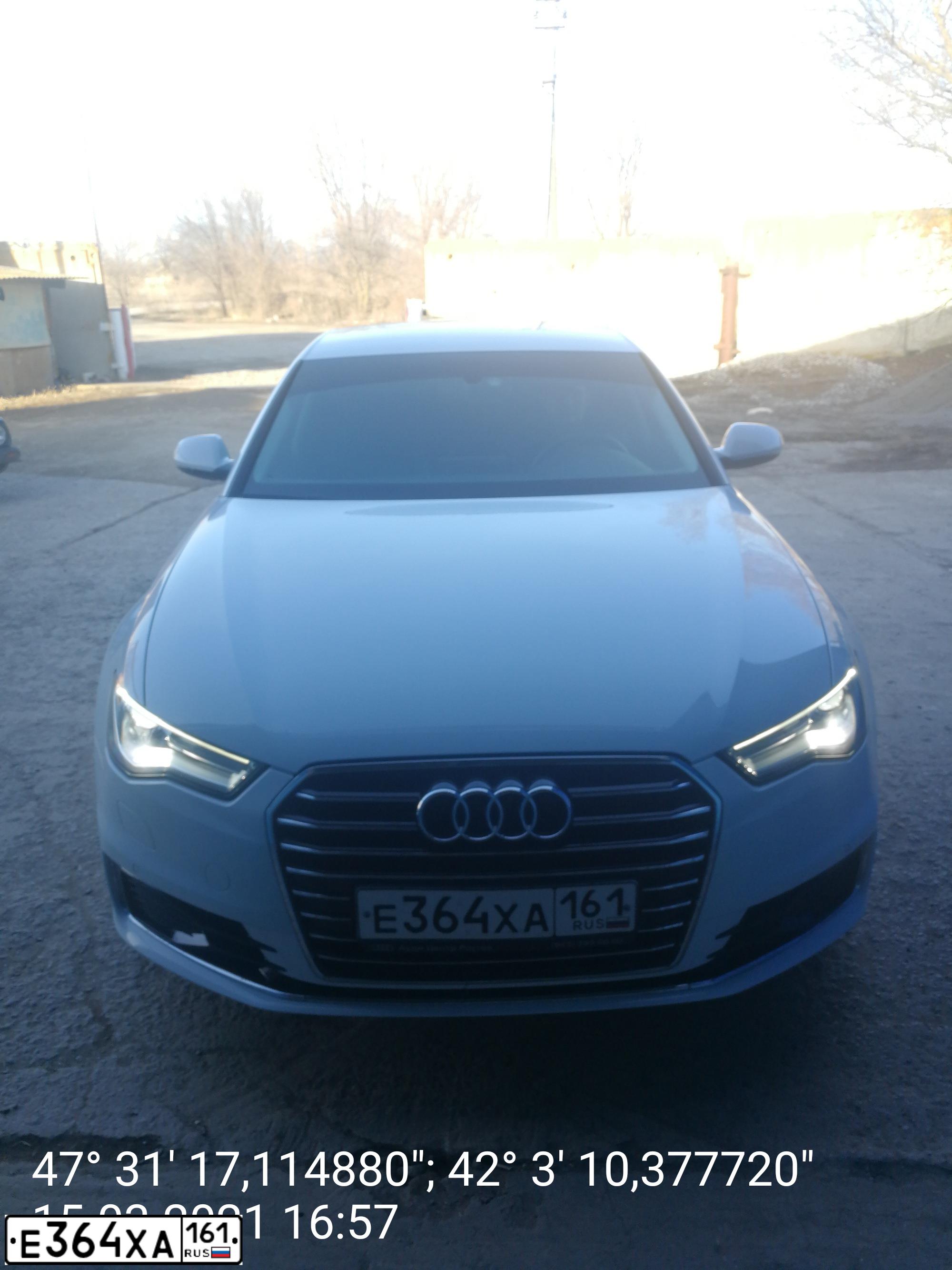 Фото автомобиля AUDI A6, 2016 — госномер М737АВ126. Цвет: Белый