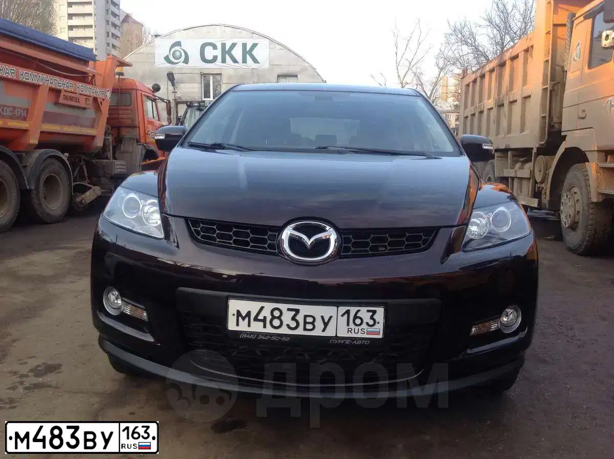 Фото автомобиля MAZDA CX-7, 2008 — госномер О209ЕХ134. Цвет: ТЕМНО-ВИШНЕВЫЙ