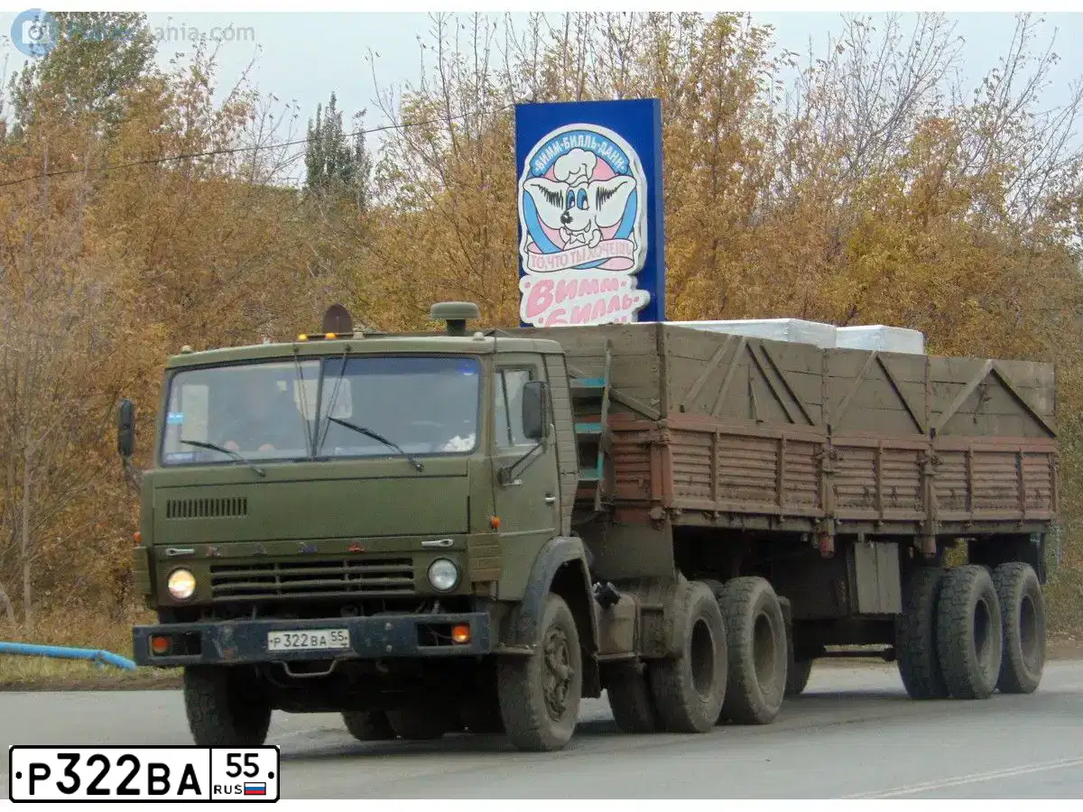 Фото автомобиля KAMAZ 5410 /6X4/, 1992 — госномер Р322ВА55. Цвет: ЗЕЛЕНЫЙ